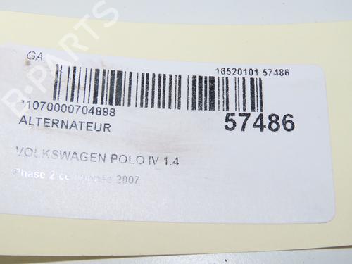 Generator VW POLO IV (9N_, 9A_) 1.4 TDI (80 hp) 31843265