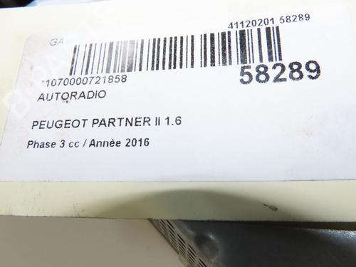 Radio PEUGEOT PARTNER Tepee 1.6 BlueHDi 100 | BP36395938E6 - Image 7