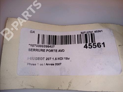 Front right lock PEUGEOT 207 (WA_, WC_) 1.6 HDi | BP11693973C97 