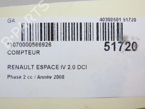 Instrument cluster RENAULT ESPACE IV (JK0/1_) 2.0 dCi (JK01, JK02, JK1J, JK1K, JK1H) | BP28801760C47 - Image 5