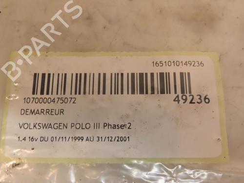 Used Starter Starter VW POLO (6N2) 1.4 16V (75 hp) 16572744 16572744