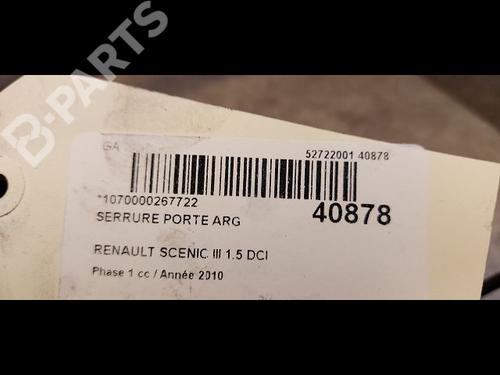 Rear left lock RENAULT SCÉNIC III (JZ0/1_) 1.5 dCi | BP9612401C100 