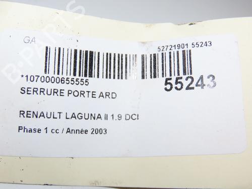 Rear right lock RENAULT LAGUNA II (BG0/1_) 1.9 dCi | BP28969063C99 