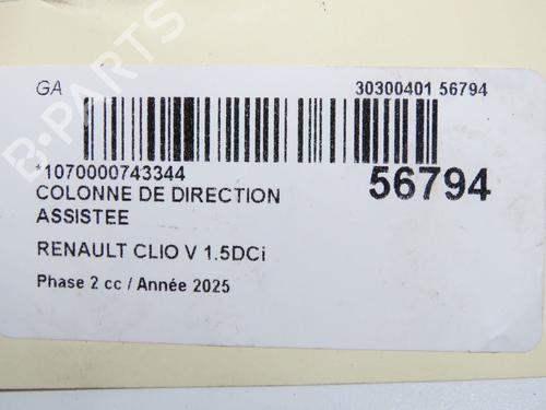 Used Steering column Steering column RENAULT CLIO V (B7_) 1.5 Blue dCi 100 (B7AD) (101 hp) 33998743 33998743