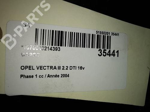 Motorhjelm OPEL VECTRA C GTS (Z02) 2.2 DTI 16V (F68) | BP9605748C1 