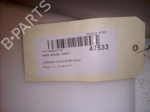 Right sun visor CITROËN C4 II (NC_) 1.6 HDi 115 | BP15395431I2