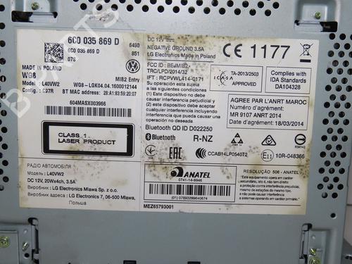 Radio VW POLO V (6R1, 6C1) 1.4 TDI | BP32354735E6