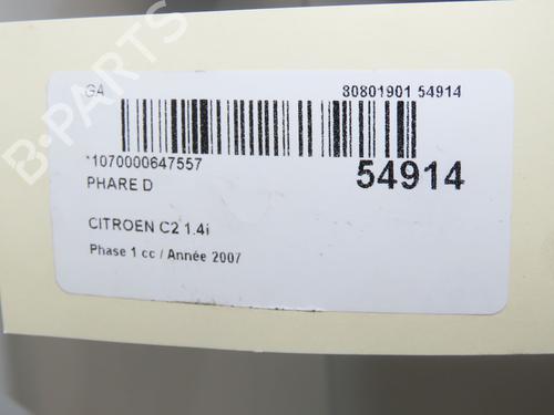 Used Right headlight Right headlight CITROËN C2 (JM_) 1.4 (73 hp) 31372121 31372121