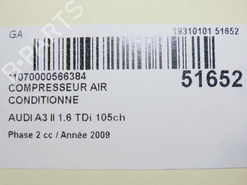 Used AC compressor AUDI A3 (8P1) 1.6 TDI (105 hp) 28967162