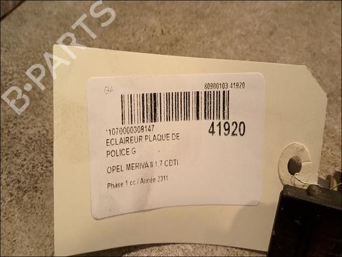 Licence plate light OPEL MERIVA B MPV (S10) 1.7 CDTI (75) | BP14880759I40 