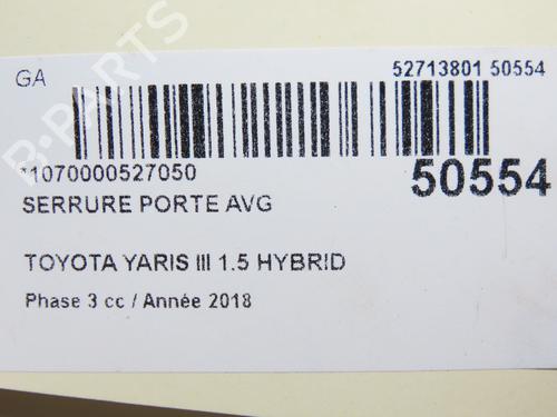 Front left lock TOYOTA YARIS (_P13_) 1.5 Hybrid (NHP130_) | BP28831638C98 
