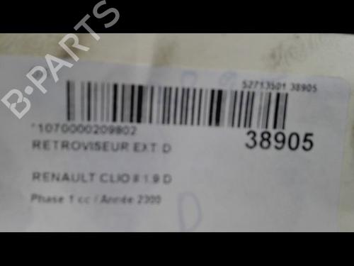 Right mirror RENAULT CLIO II (BB_, CB_) 1.9 D (B/CB0J) | BP23176225C27 