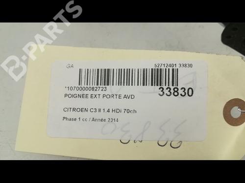 Front right exterior door handle CITROËN C3 II (SC_) 1.4 HDi 70 (SC8HZC, SC8HR0, SC8HP4) | BP9596395C129 
