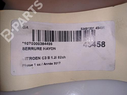 Tailgate lock CITROËN C3 / C3 ORIGIN III (SX) 1.2 VTi 82 | BP11103766C101 