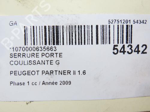 Used Rear left lock PEUGEOT PARTNER Tepee 1.6 HDi 16V (90 hp) 28832053