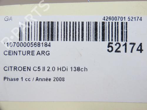 Rear left belt tensioner CITROËN C5 III (RD_) 2.0 HDi (RDRHD8, RDRHDJ, RDRHR8, RDRHRJ) | BP28830753C89 