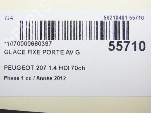 Vidro triangular frente esquerdo PEUGEOT 207 (WA_, WC_) 1.4 HDi (68 hp) 30265376