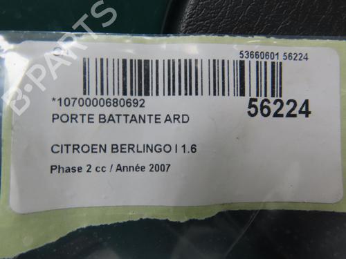 Used Right tailgate CITROËN BERLINGO / BERLINGO FIRST Box Body/MPV (M_) 1.6 HDI 75 (MB9HW) (75 hp) 31605913