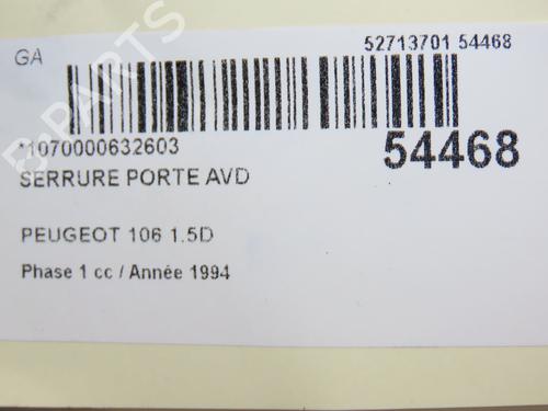 Used Front right lock PEUGEOT 106 II (1A_, 1C_) 1.5 D (57 hp) 28831619