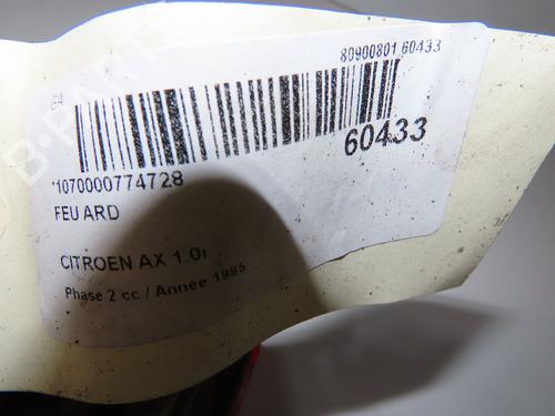 Used Right taillight Right taillight CITROËN AX (ZA-_) 10 (50 hp) 40110776 40110776