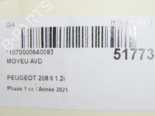 Used Left front steering knuckle PEUGEOT 208 II (UB_, UP_, UW_, UJ_) 1.2 PureTech 100 (101 hp) 28829814