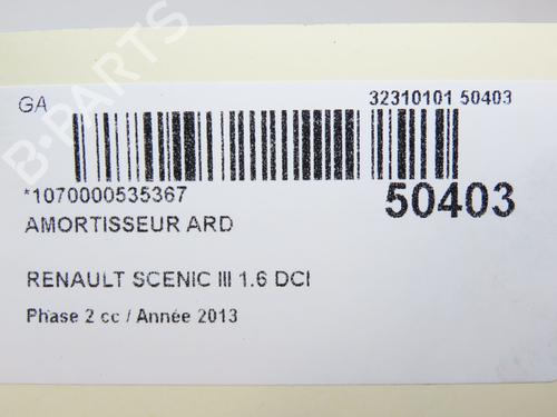 Right rear shock absorber RENAULT SCÉNIC III (JZ0/1_) 1.6 dCi (JZ00, JZ12) | BP28967553M19 