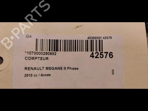 Used Instrument cluster RENAULT MEGANE III Hatchback (BZ0/1_, B3_) 1.4 TCe (BZ0F, BZ1V) (131 hp) 9615529