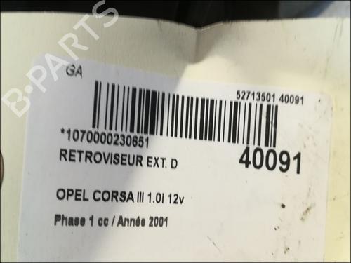 Used Right mirror OPEL CORSA C (X01) 1.0 (F08, F68) (58 hp) 9607730