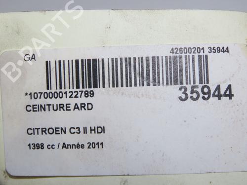 Rear right seatbelt CITROËN C3 II (SC_) 1.4 HDi 70 (SC8HZC, SC8HR0, SC8HP4) | BP33711663I28 - Image 5