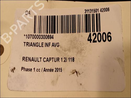 Left front suspension arm RENAULT CAPTUR I (J5_, H5_) 1.2 TCe 120 | BP14876511M12 