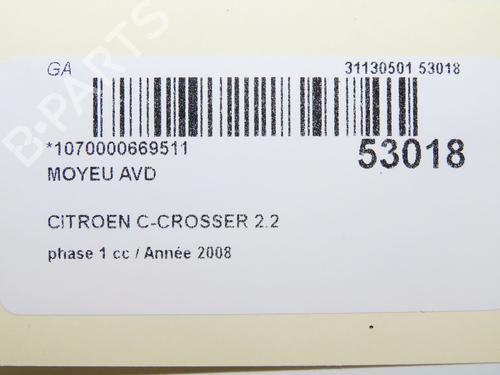 Used Left front steering knuckle CITROËN C-CROSSER (VU_, VV_) 2.2 HDi (156 hp) 31120310