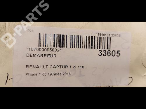 Starter RENAULT CAPTUR I (J5_, H5_) 1.2 TCe 120 | BP9618239M8 