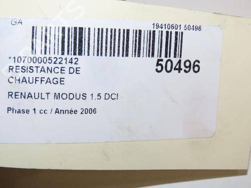 Used Heater resistor RENAULT MODUS / GRAND MODUS (F/JP0_) 1.5 dCi (FP0F, JP0F) (86 hp) 28829298
