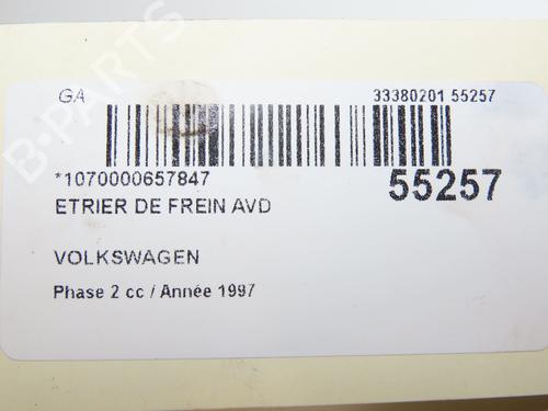 Used Right front brake caliper VW TRANSPORTER T4 Bus (70B, 70C, 7DB, 7DK, 70J, 70K, 7DC, 7DJ) 2.5 TDI (102 hp) 28967695