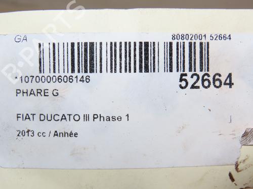 Used Left headlight FIAT DUCATO Van (250_) 130 Multijet 2,3 D (131 hp) 28082574