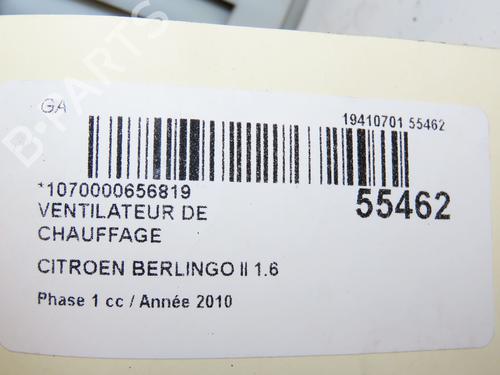 Varmeblæser CITROËN BERLINGO MULTISPACE (B9) 1.6 HDi 110 (109 hp) 29441638