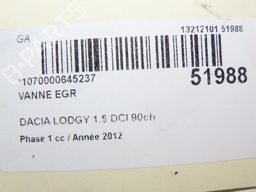 Used Egr DACIA LODGY (JS_) 1.5 dCi (90 hp) 28828895