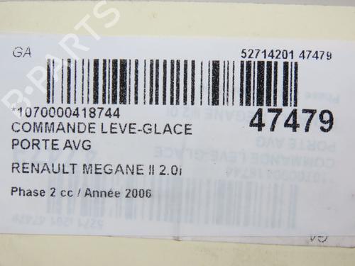 Venstre Foran elrute bryter RENAULT MEGANE II (BM0/1_, CM0/1_) 2.0 Renault Sport (224 hp) 28414939