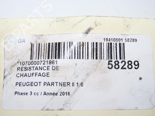 Used Heater resistor Heater resistor PEUGEOT PARTNER Tepee 1.6 BlueHDi 100 (100 hp) 36395734 36395734