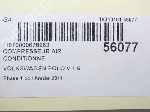 AC compressor VW POLO V (6R1, 6C1) 1.6 TDI | BP30486392M34 