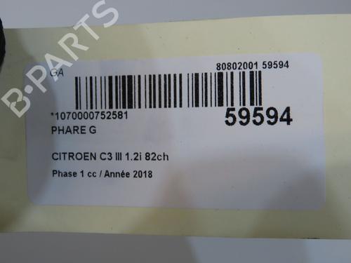 Left headlight CITROËN C3 III (SX) 1.2 VTi 82 | BP38275608C28 - Image 5