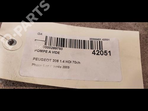 Vacuum pump PEUGEOT 206 Hatchback (2A/C) 1.4 HDi eco 70 | BP9615542M80 