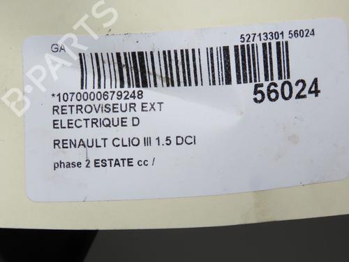 Used Right mirror RENAULT CLIO III Grandtour (KR0/1_) 1.5 dCi (88 hp) 32150794