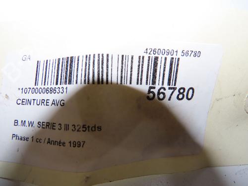 Used Front left seatbelt Front left seatbelt BMW 3 (E36) 325 tds (143 hp) 39893897 39893897