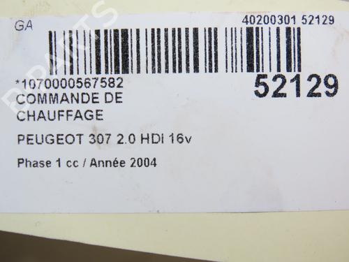 Climate control PEUGEOT 307 (3A/C) 2.0 HDi 135 | BP28967877I5 
