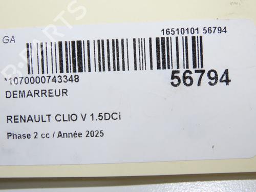 Starter RENAULT CLIO V (B7_) 1.5 Blue dCi 100 (B7AD) | BP33998694M8  - Image 5