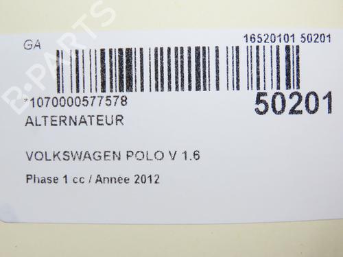 Alternator VW POLO V (6R1, 6C1) 1.6 TDI | BP28967047M7 
