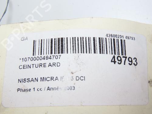 Rear right belt tensioner NISSAN MICRA III (K12) 1.5 dCi | BP29441736C90 