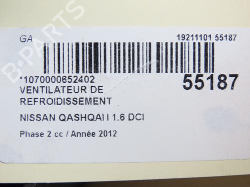 Radiator fan NISSAN QASHQAI I (J10, NJ10) 1.6 dCi All-wheel Drive | BP29294142M35 