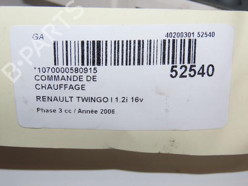 AC Styreenhet / Manøvreringsenhet RENAULT TWINGO I (C06_) 1.2 (C066, C068) (58 hp) 28830352